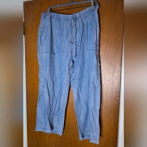 Splendid Chambray Crop Pants Blue NWT Size XL